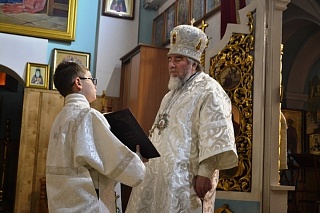 В Неделю по Богоявлении правящий архиерей совершил Литургию в кафедральном соборе г. Мозыря
