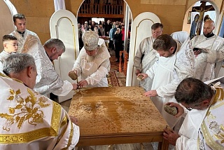 Епископ Туровский и Мозырский Леонид совершил чин освящения храма в честь святого великомученика Димитрия Солунского в аг. Скородное